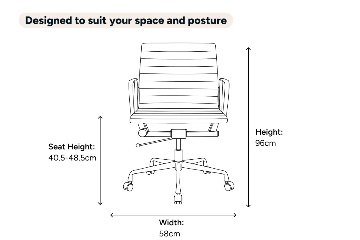 Matt Blatt Eames Replica Low Back Leather Office Chair Black Chrome - Image 11