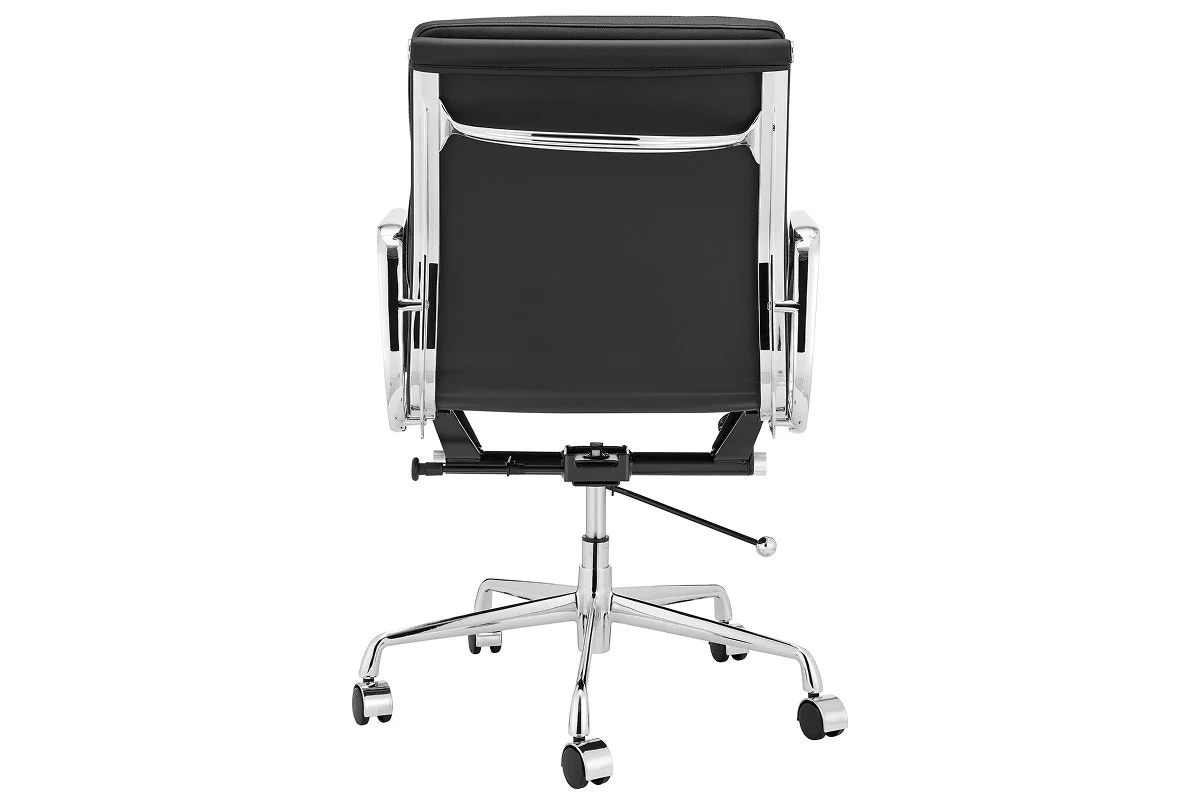 Matt Blatt Eames Replica Low Back Soft Pad Leather Chair Black Chrome - Image 10