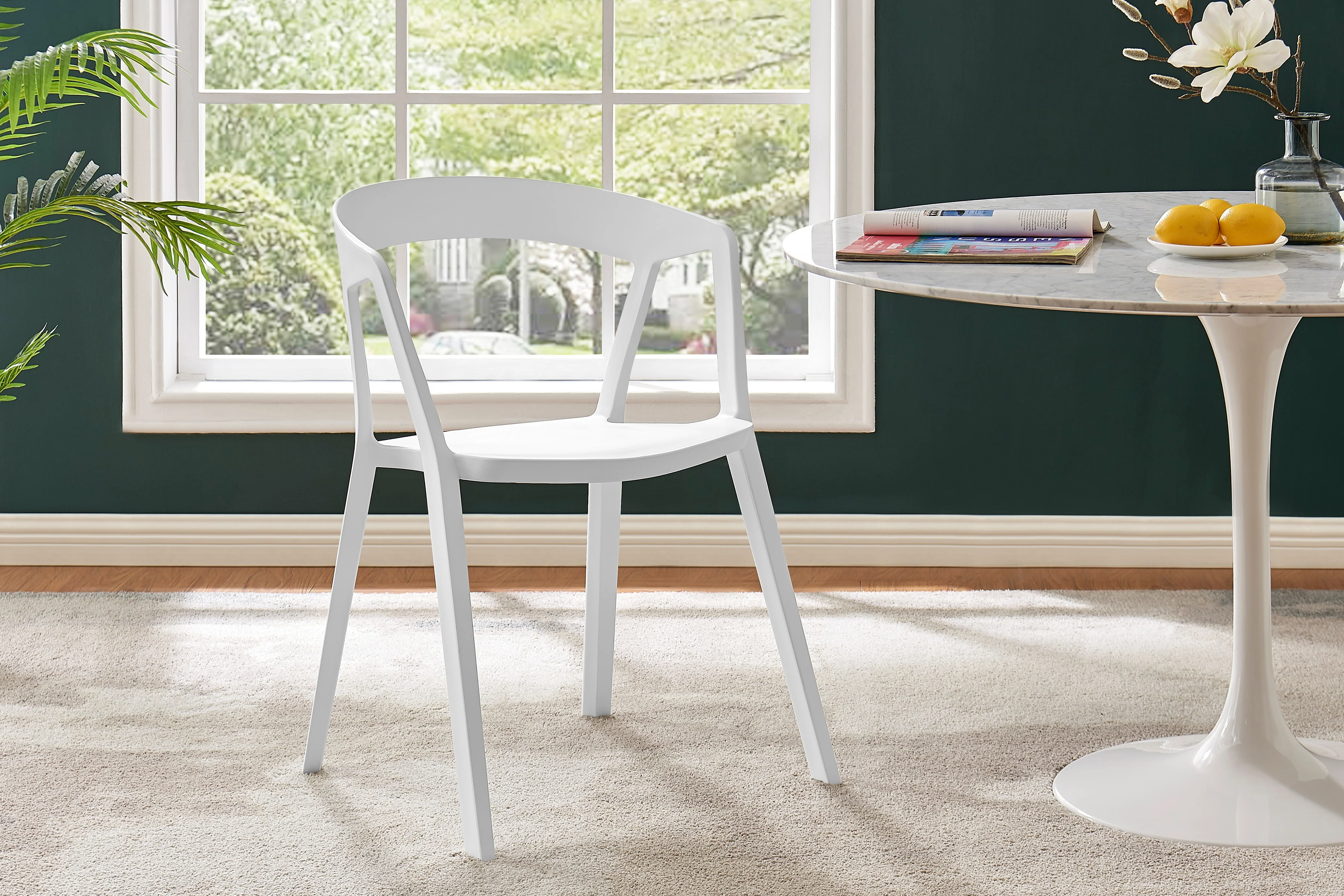 Matt Blatt Set of 2 Patrick Norguet Compas Chair Replica White - Image 3