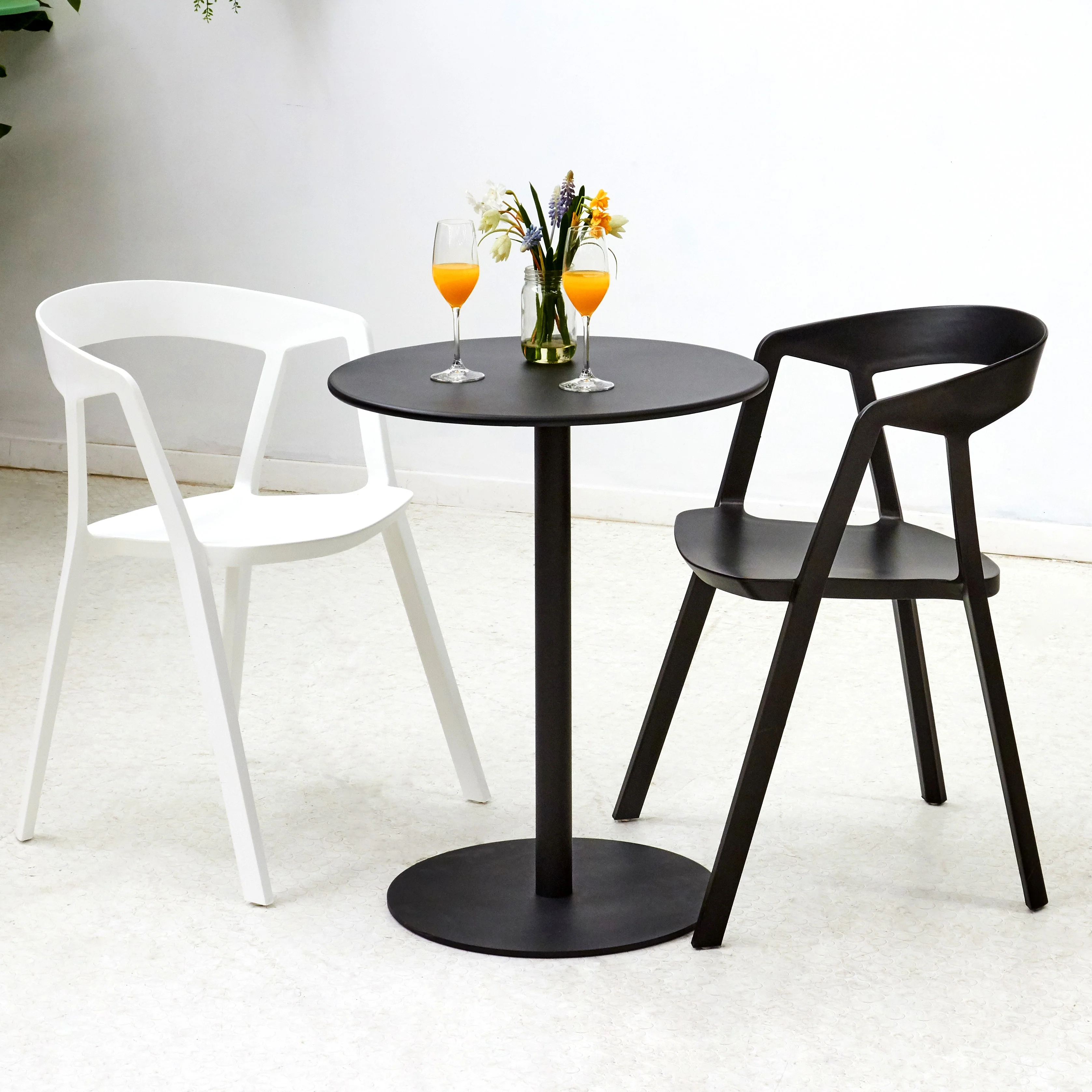 Matt Blatt Set of 2 Patrick Norguet Compas Chair Replica White - Image 4