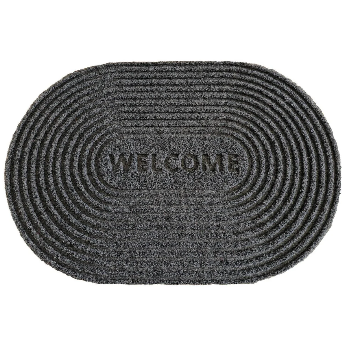 Maxfind Charcoal Oval Scraper Doormat 40x60cm - Eco-Friendly, Durable