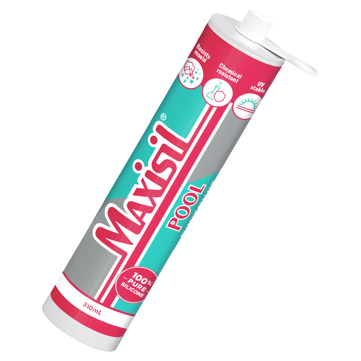 Maxisil 310ml White Pool Silicone - Neutral Cure Sealant - UV Stable - Mould Resistant