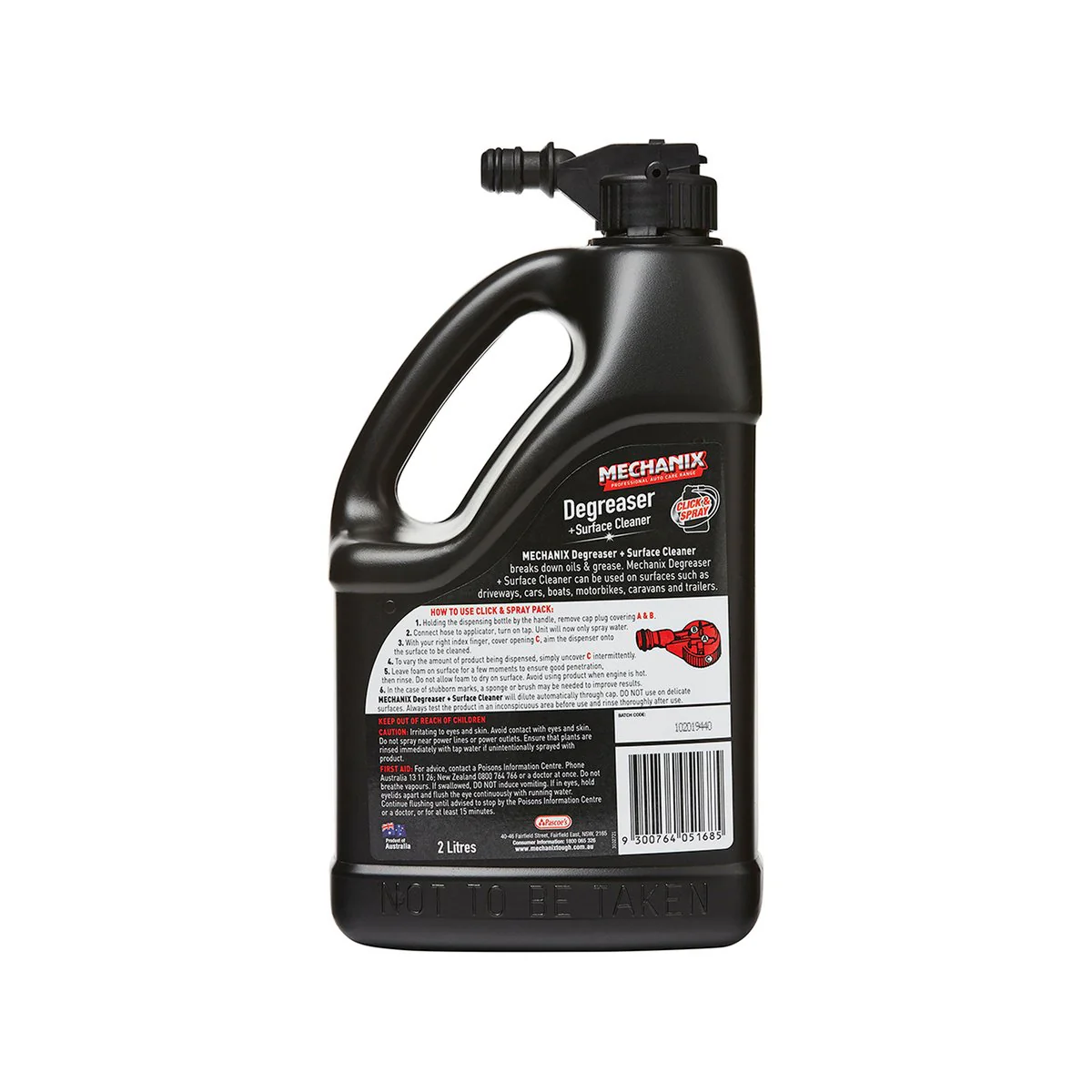 Mechanix Click and Spray Degreaser - 2L - HDPE Plastic - Oil & Grease Removal - Image 2