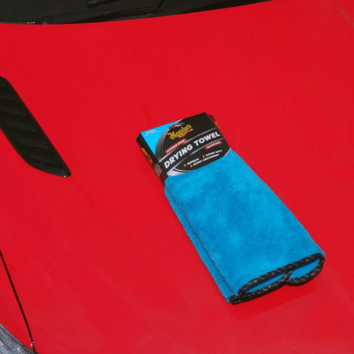 Meguiar S Blue Drying Towel - 700mm x 400mm - 1200GSM Microfibre - Blue - Image 5