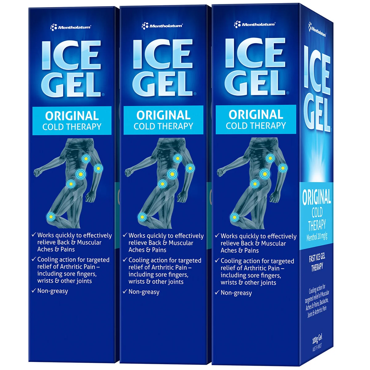 Mentholatum Ice Gel Cooling Muscle & Joint Pain Relief 3 x 100g - Image 3