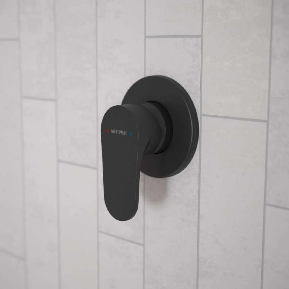 Methven Matte Black Krome Shower Mixer - 25mm Cartridge - 70mm Wall Cavity - Image 3
