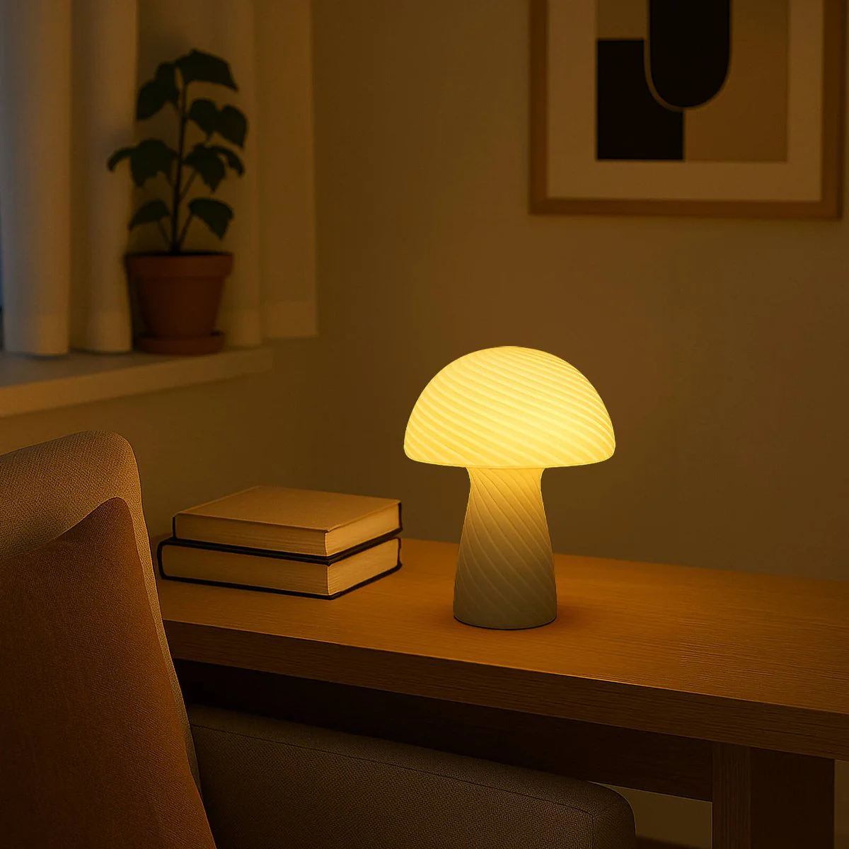 Mirabella White Shanie Table Lamp - 280mm Height - Colour Changing - USB Powered - Image 3