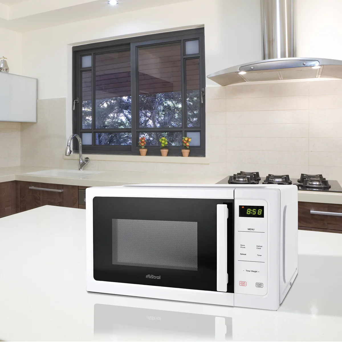 Mistral 25L Digital Microwave - 850W - White - 60-Minute Timer - Child Lock - Image 3