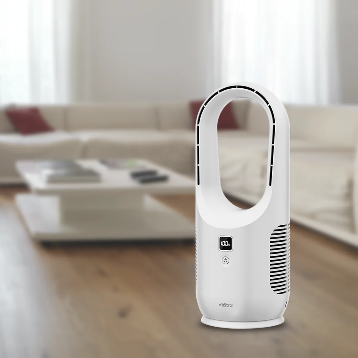 Mistral Rechargeable Bladeless Desk Fan - 3 Speeds - Portable - Safe - Image 2