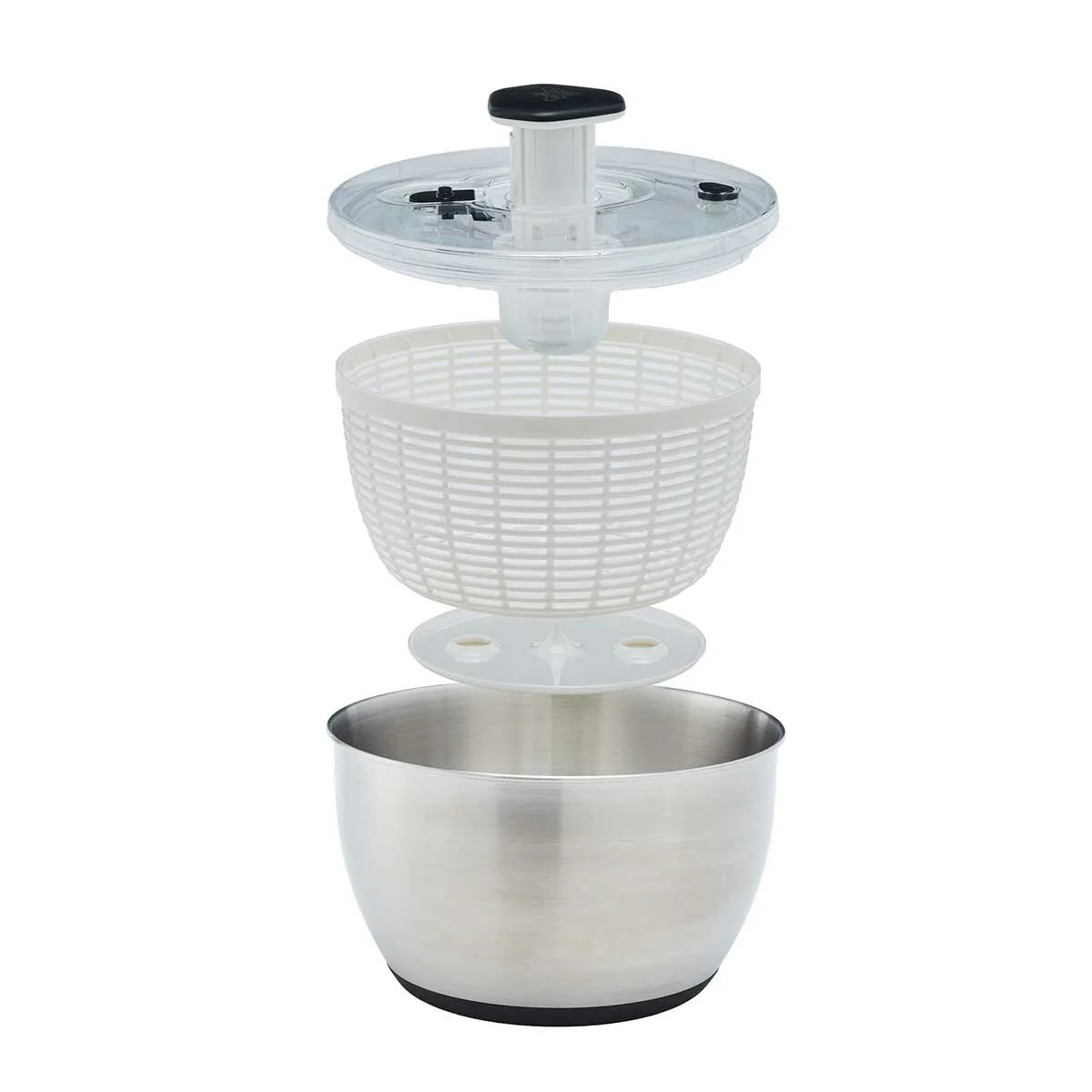 MIU Stainless Steel Salad Spinner Capacity 6L DG988-0.7 White/Black - Image 3