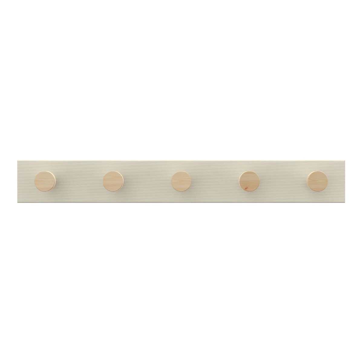 Mode - 5 Timber Hooks on Beige Board Hook Rack - 600mm - Beige - Durable Storage Solution