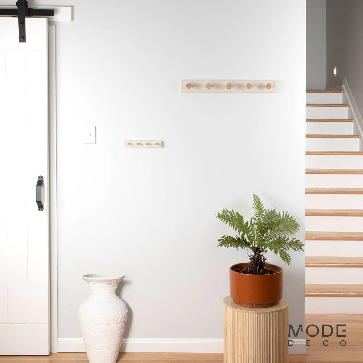 Mode - 5 Timber Hooks on Beige Board Hook Rack - 600mm - Beige - Durable Storage Solution - Image 5