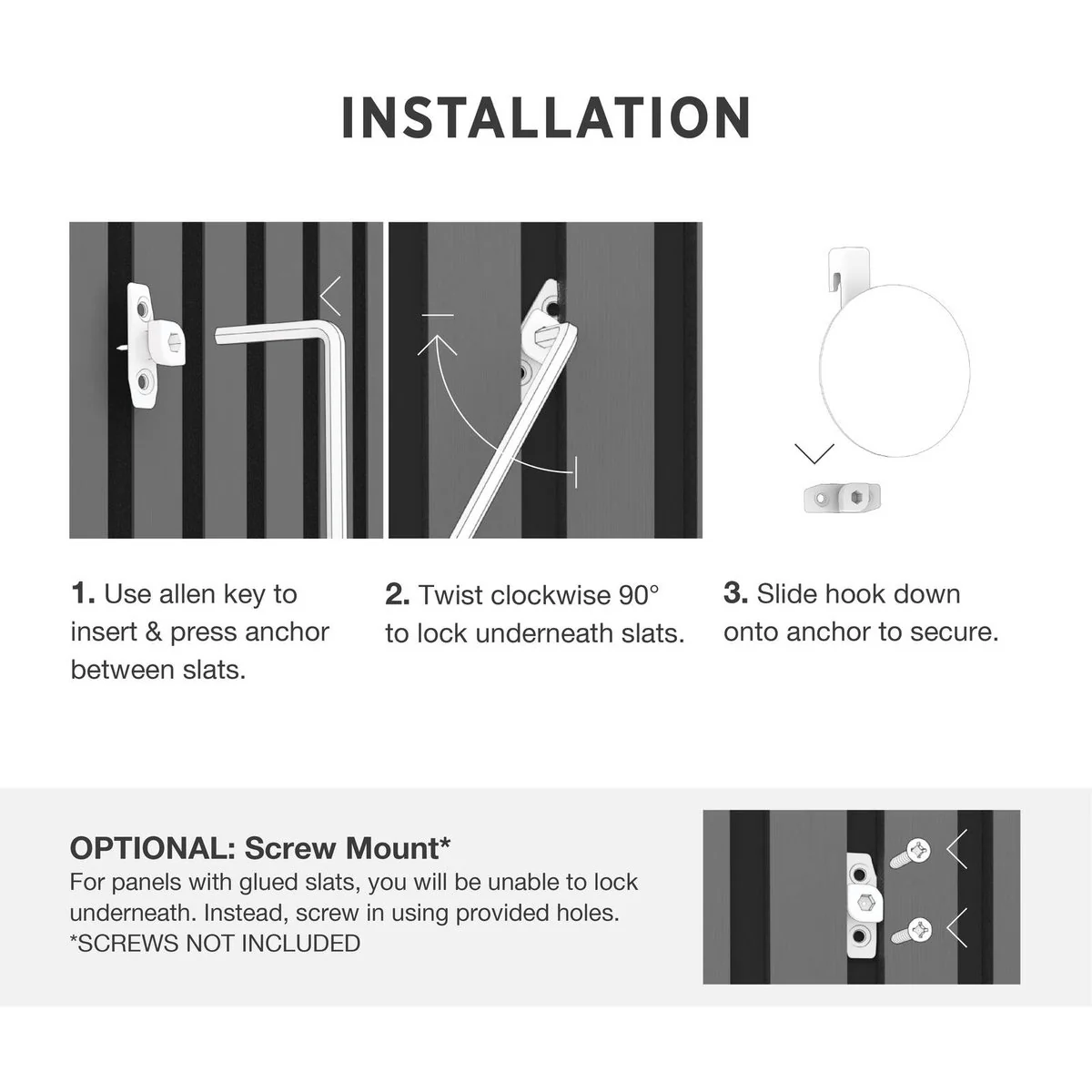Mode Acoustic Panelling Robe Hooks 2 Pack - 75mm x 93mm - Black - Easy Installation - Image 4