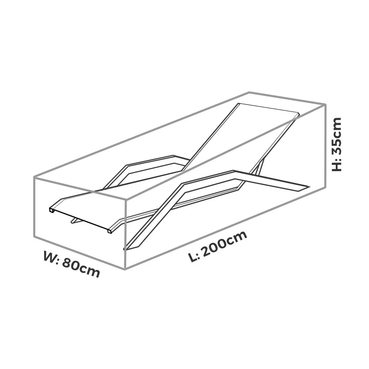 Mojo Premium Outdoor Furniture Cover Sunlounge - 800mm x 350mm x 2000mm - UV & Water Resistant - Image 3