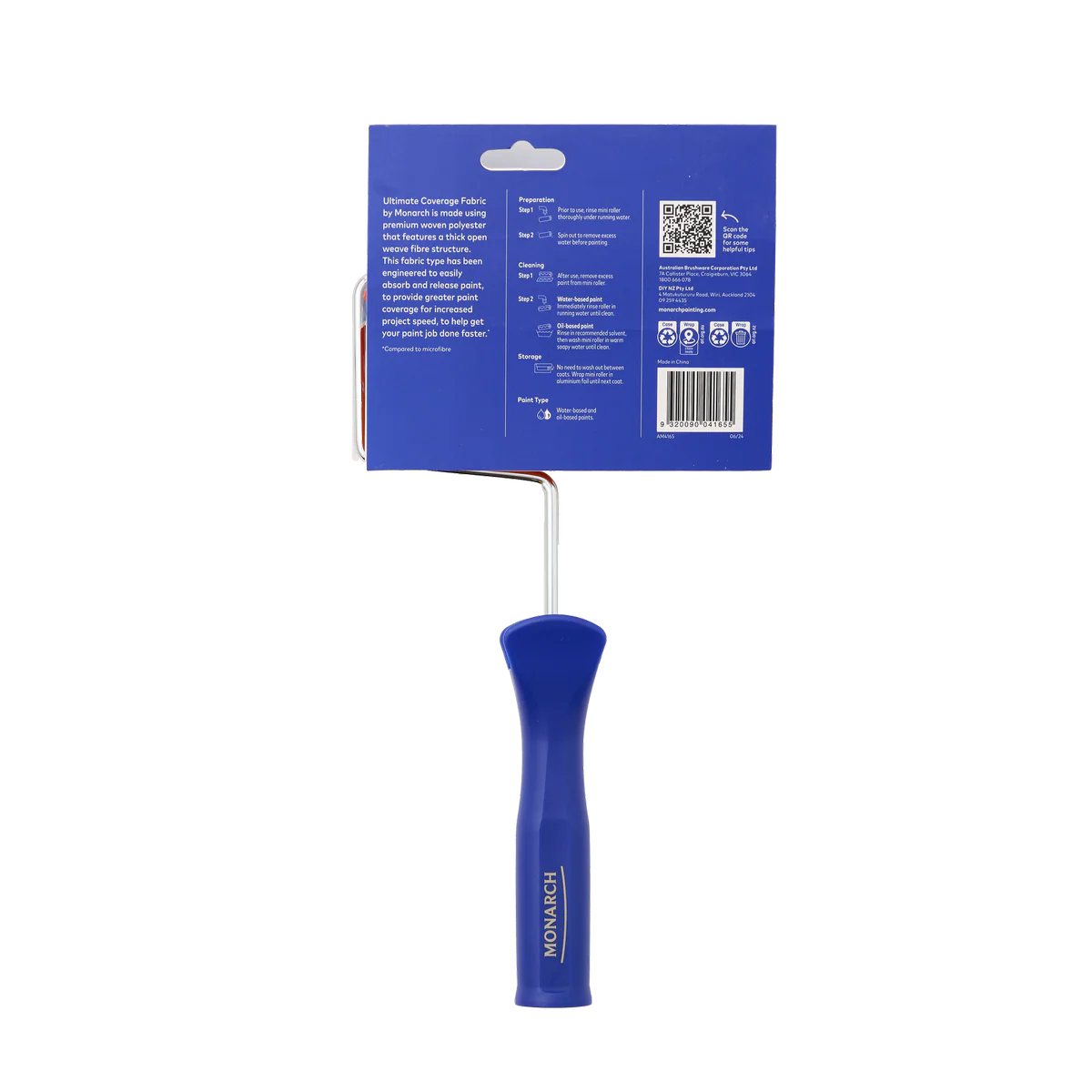 Monarch 2 Piece Mini Roller - 160mm 14mm Nap - Efficient Paint Coverage - Image 2