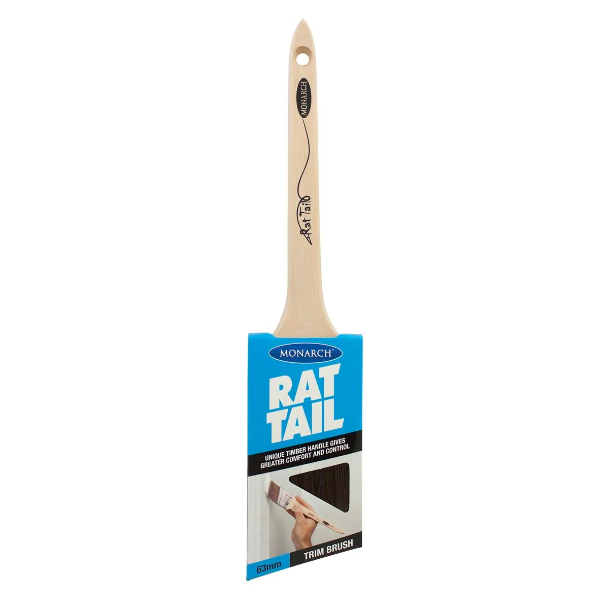 Monarch Rat Tail Trim Paint Brush 63mm Synthetic Filament Comfortable Control