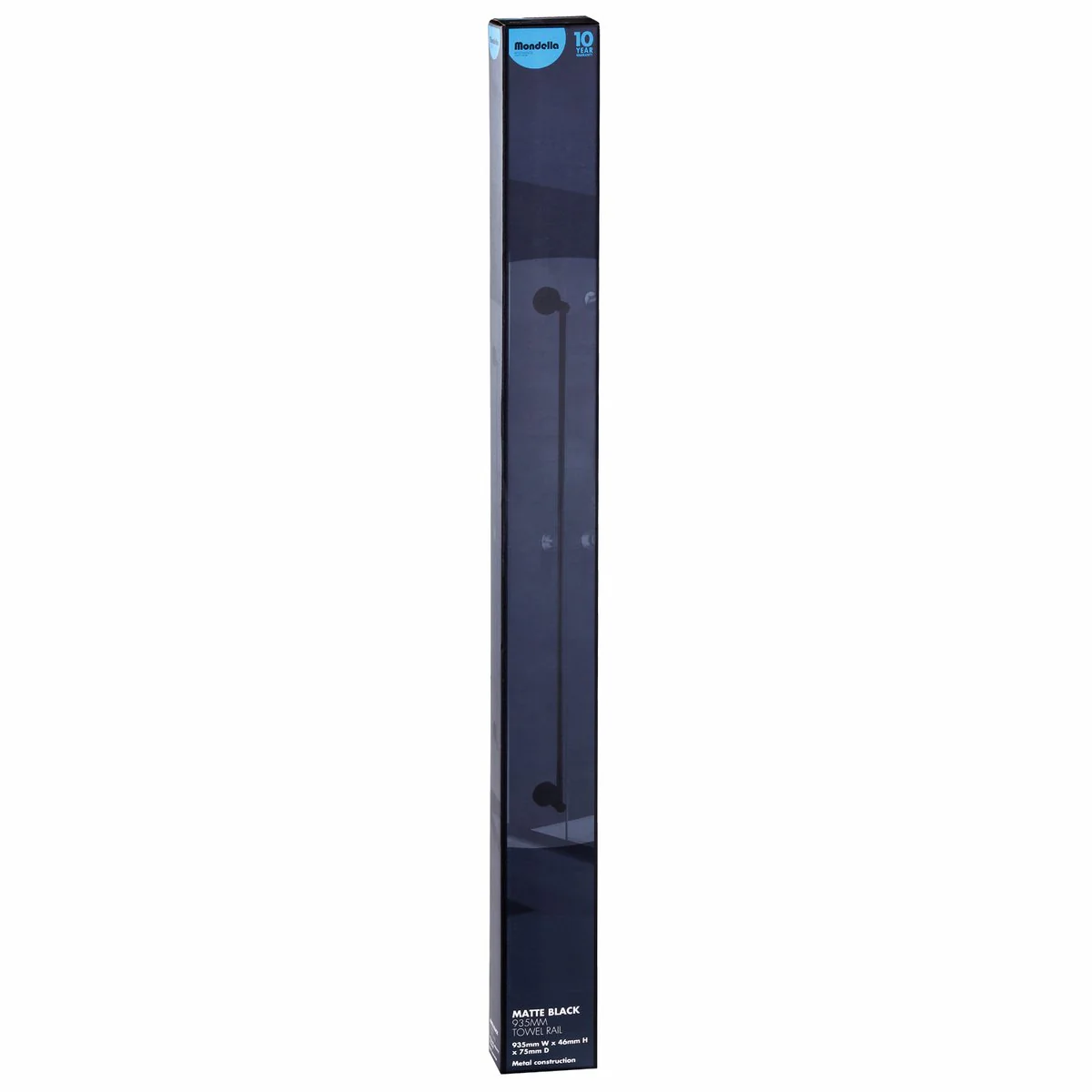 Mondella 935mm Matte Black Resonance Towel Rail - Metal Construction - Image 2
