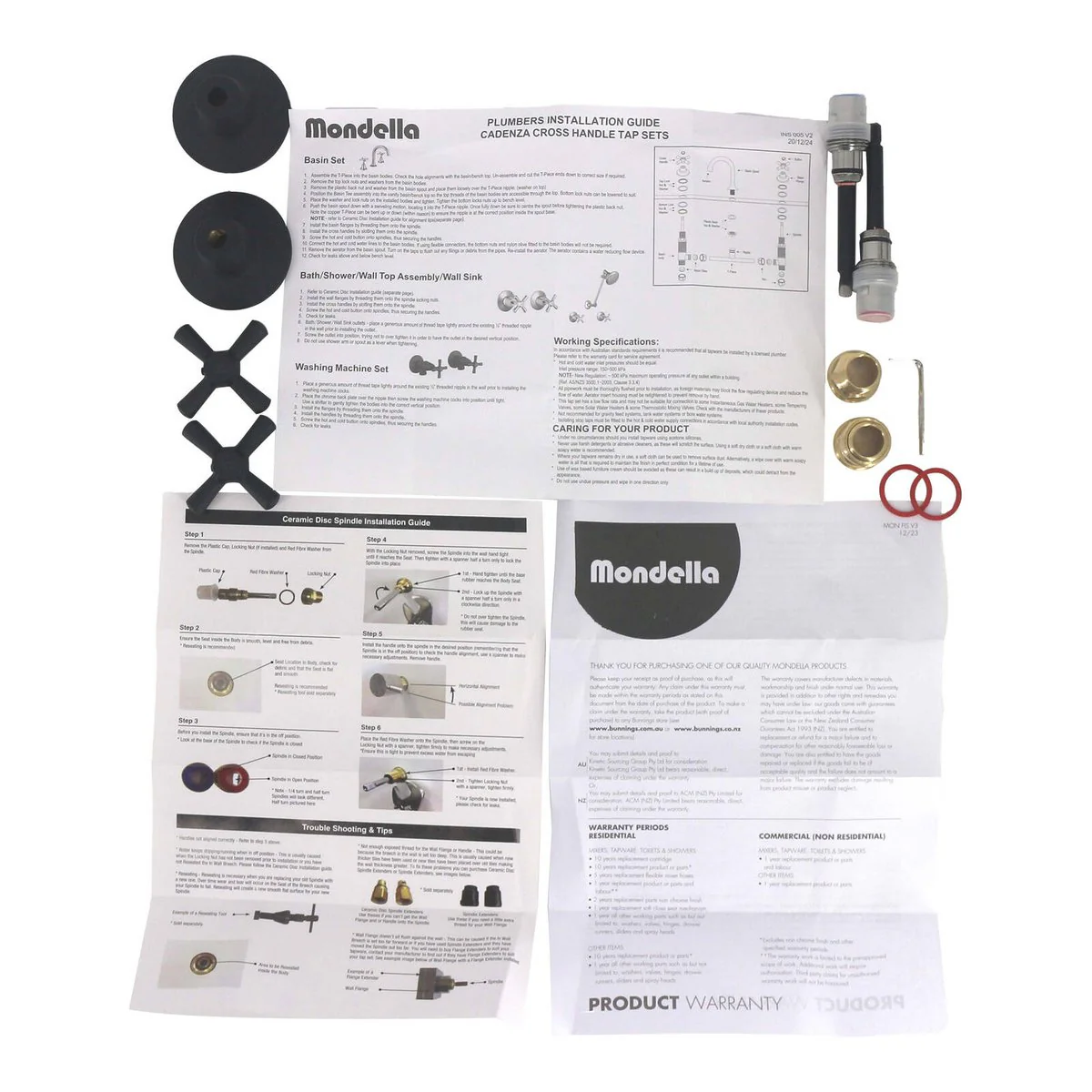 Mondella Cadenza Matte Black 1/2 Turn Wall Top Assembly 245mm - Precise Control - Image 2