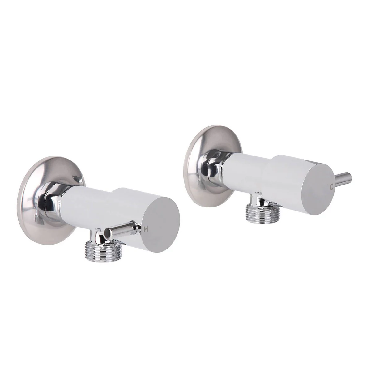 Mondella Chrome 1/4 Turn Pin Lever Washing Machine Set - 1245mm x 76mm x 245mm - Ergonomic Handles - Lead-Free