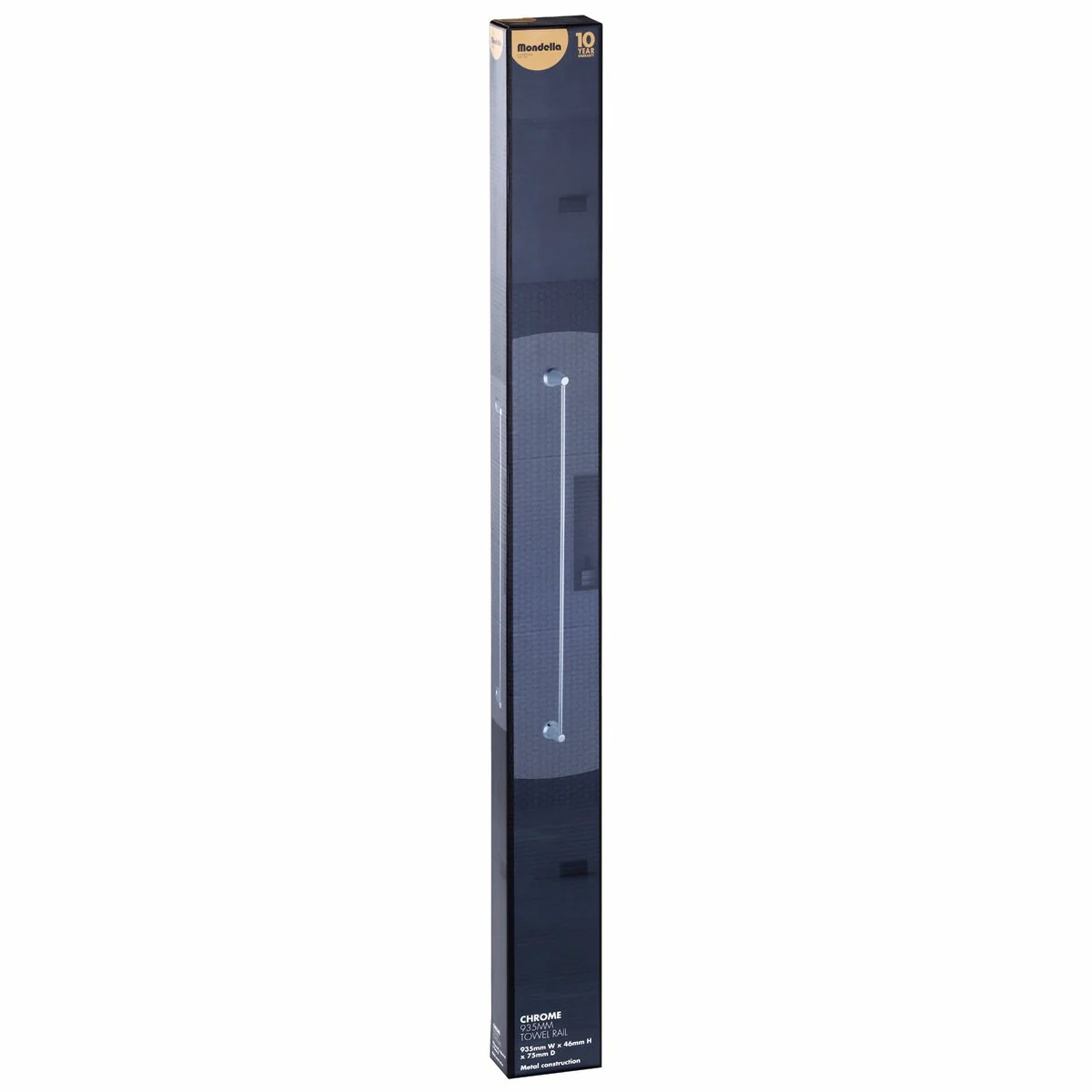 Mondella Chrome Cadenza Towel Rail 935mm - Metal - 10-Year Warranty - Image 2
