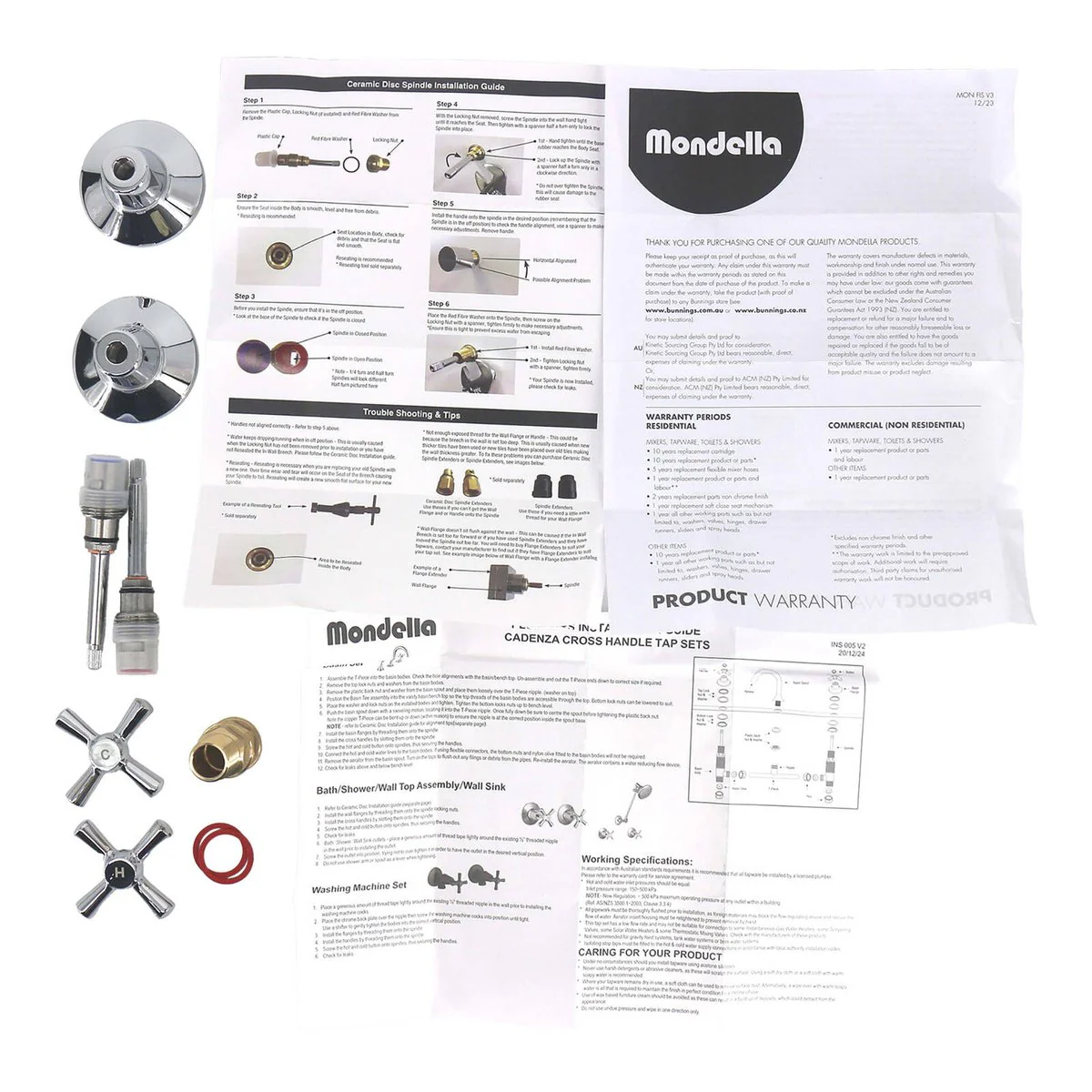 Mondella Chrome Cadenza Wall Top Assembly 1/2 Turn 245mm - Chrome - Image 2