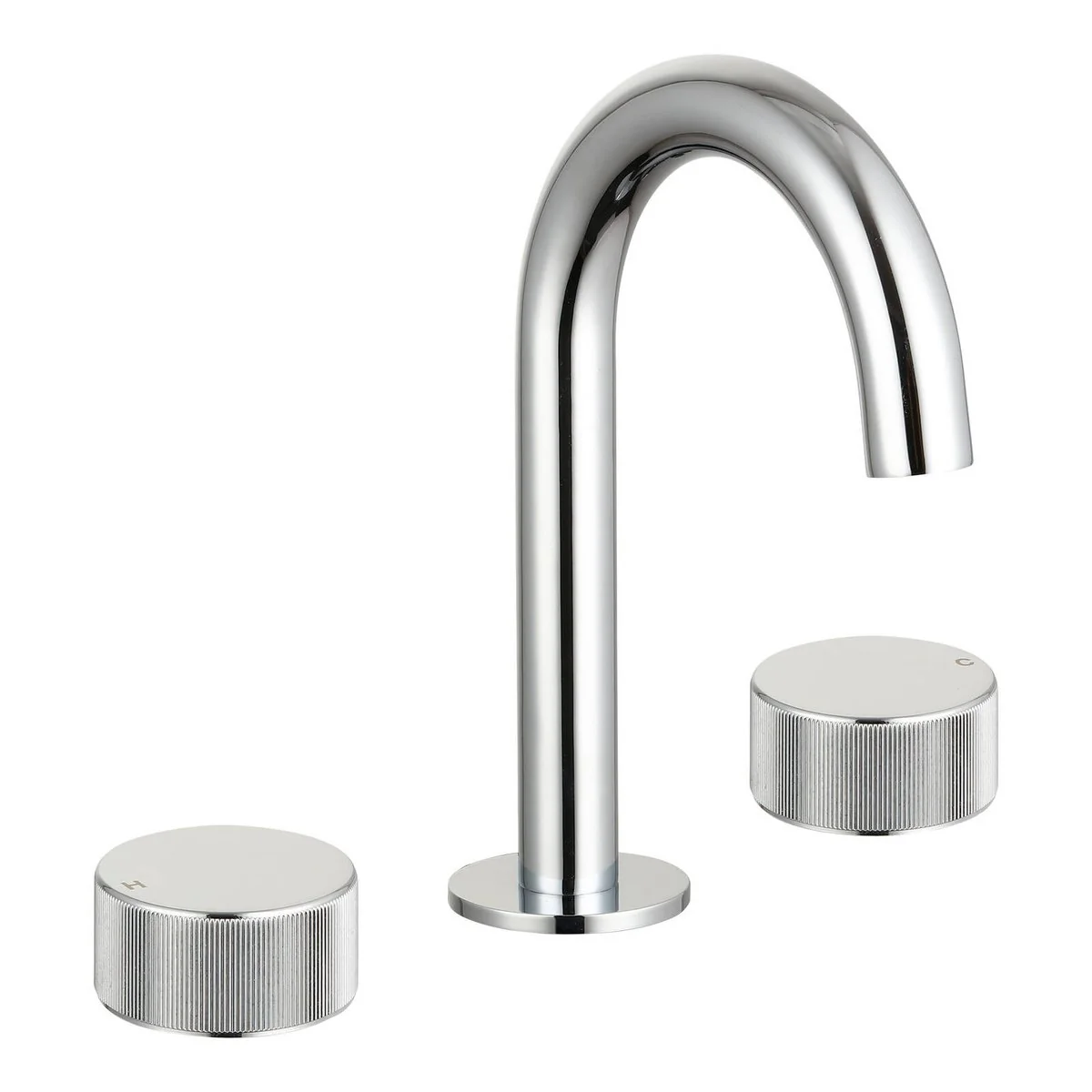 Mondella Chrome Resonance Basin Set - 1/4 Turn - 1240mm - Textured Handle - WELS 4 Star