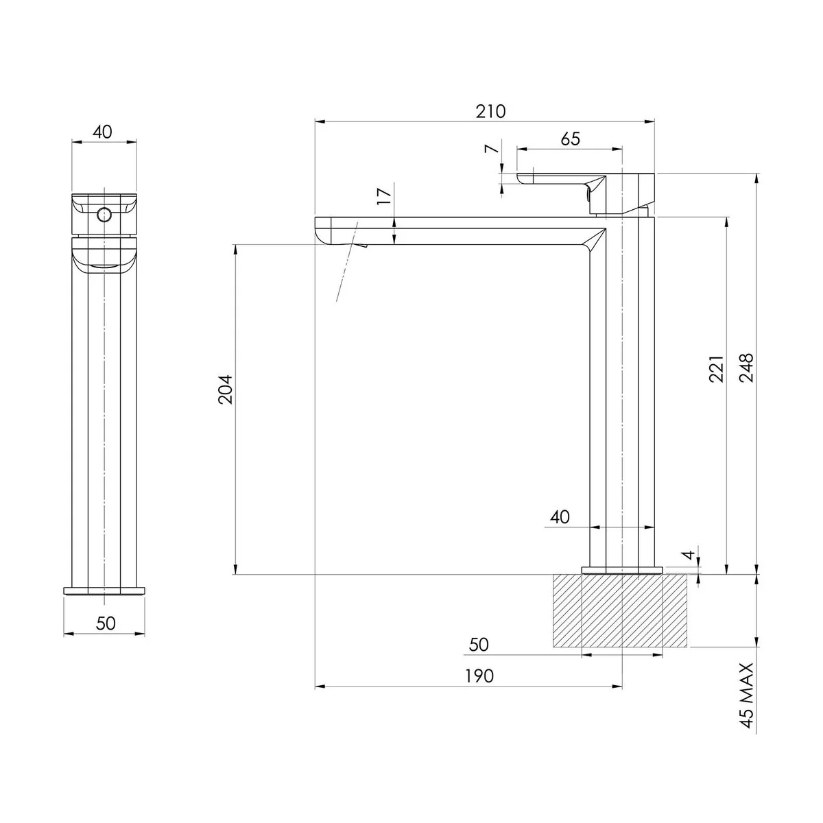 Mondella Overture Tall Basin Mixer 290mm - Matte Black - Lead Free - Durable - Image 2