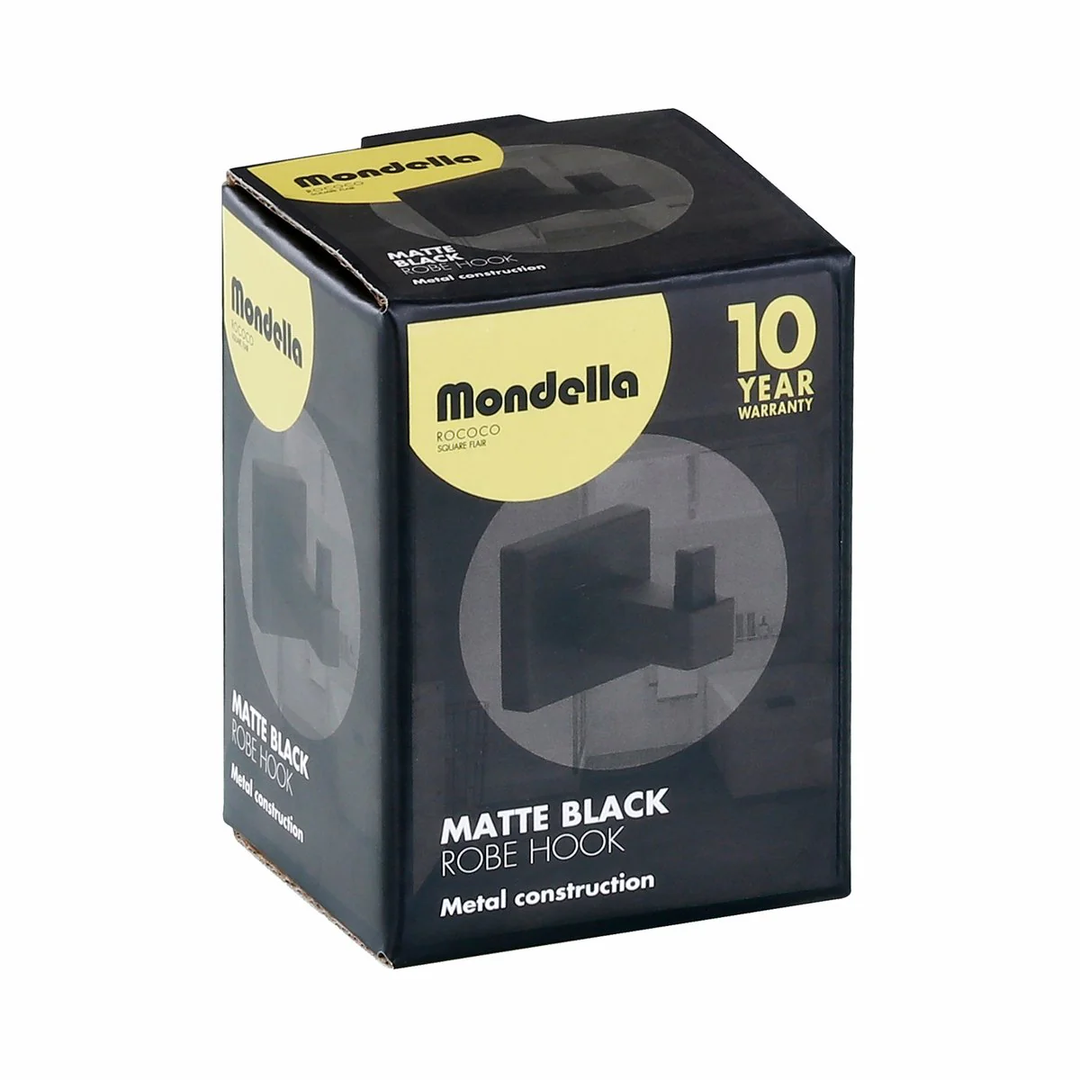 Mondella Matte Black Rococo Robe Hook - 44mm x 44mm x 60mm - Zinc - Image 2