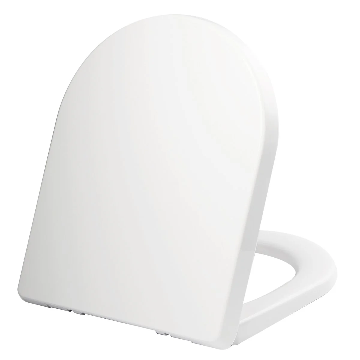 Mondella White Rococo Back To Wall Toilet Seat - D-Shape - Soft Close - Easy Install
