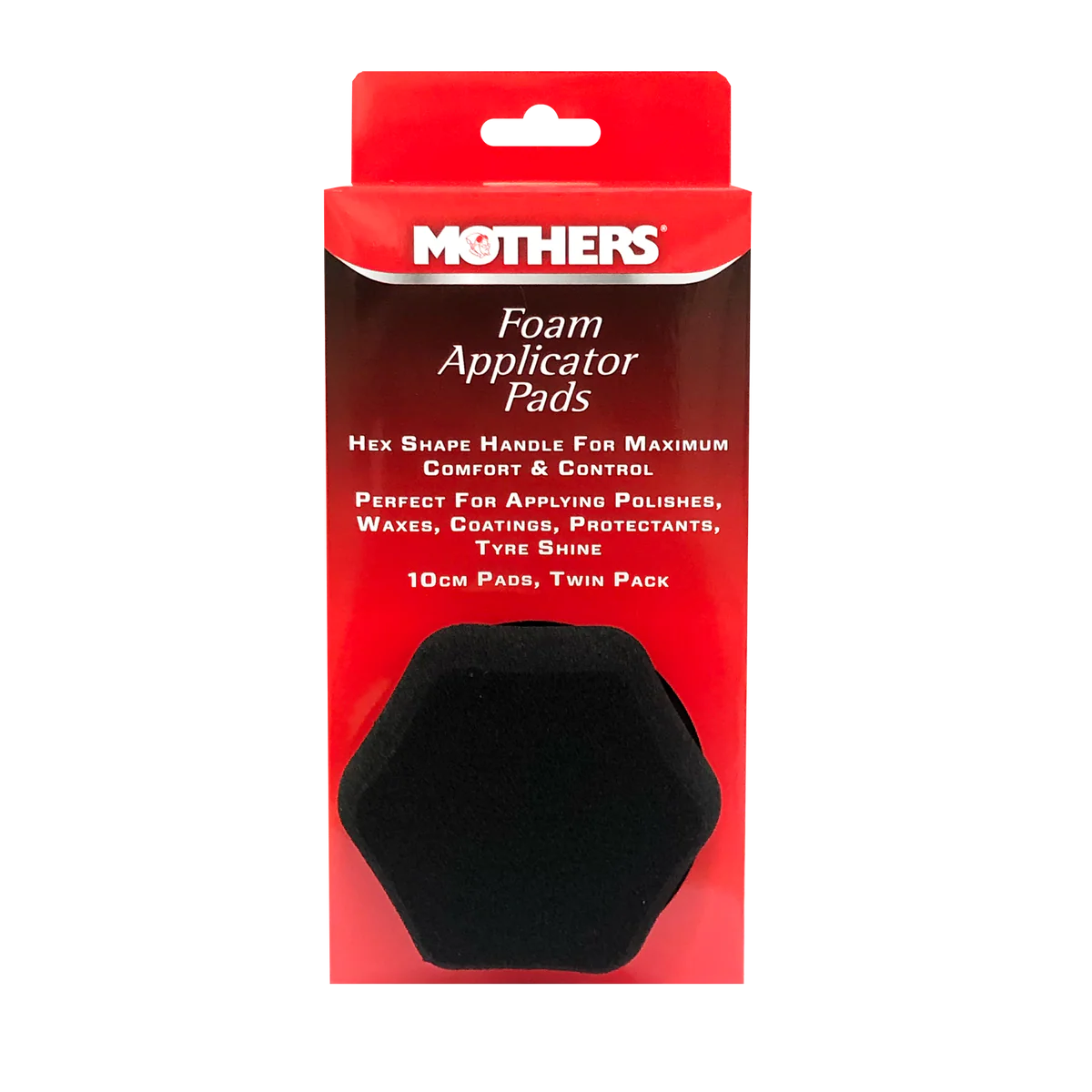Mothers Foam Polish Applicators Pack of 2 - 100mm x 20mm - Black - Even Application