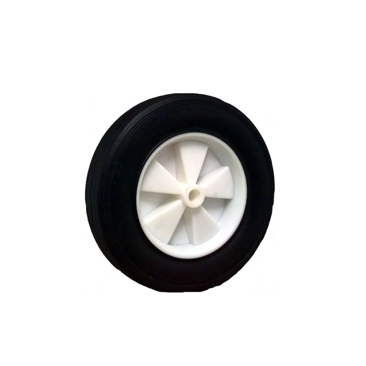 Move It 200mm Black Rubber Tyre with White Plastic Centre - 30kg Load Capacity