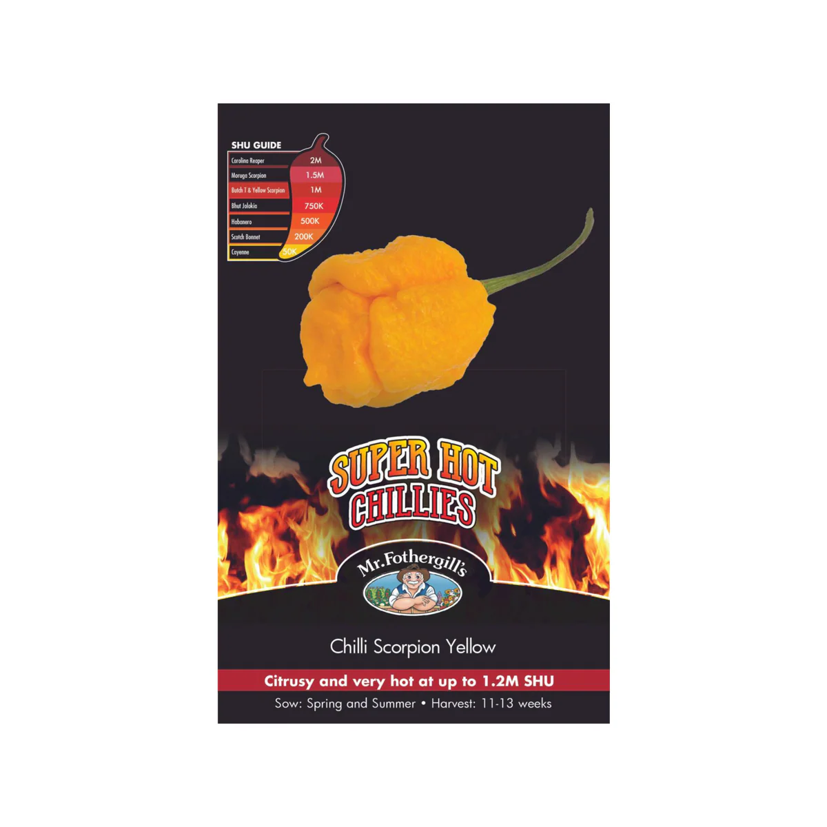 Mr Fothergill Chilli Scorpion Yellow Seeds - 20 Pack - 1.2 Million SHU