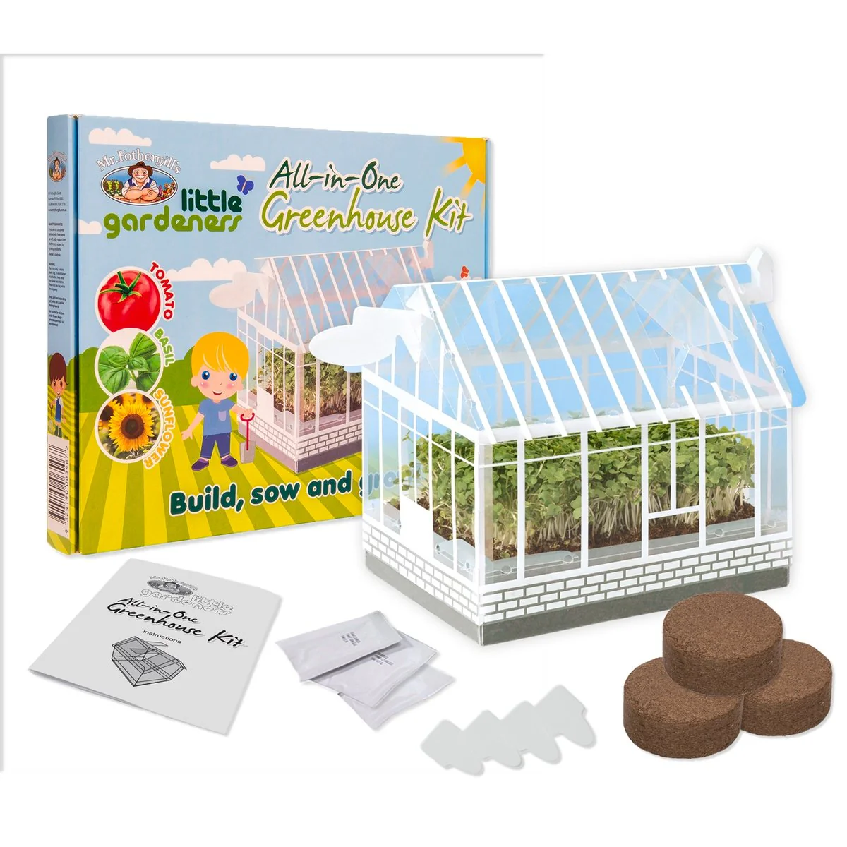 Mr Fothergill Mini Greenhouse Kit - 165mm x 210mm - Plastic - Kids Gardening - Image 2