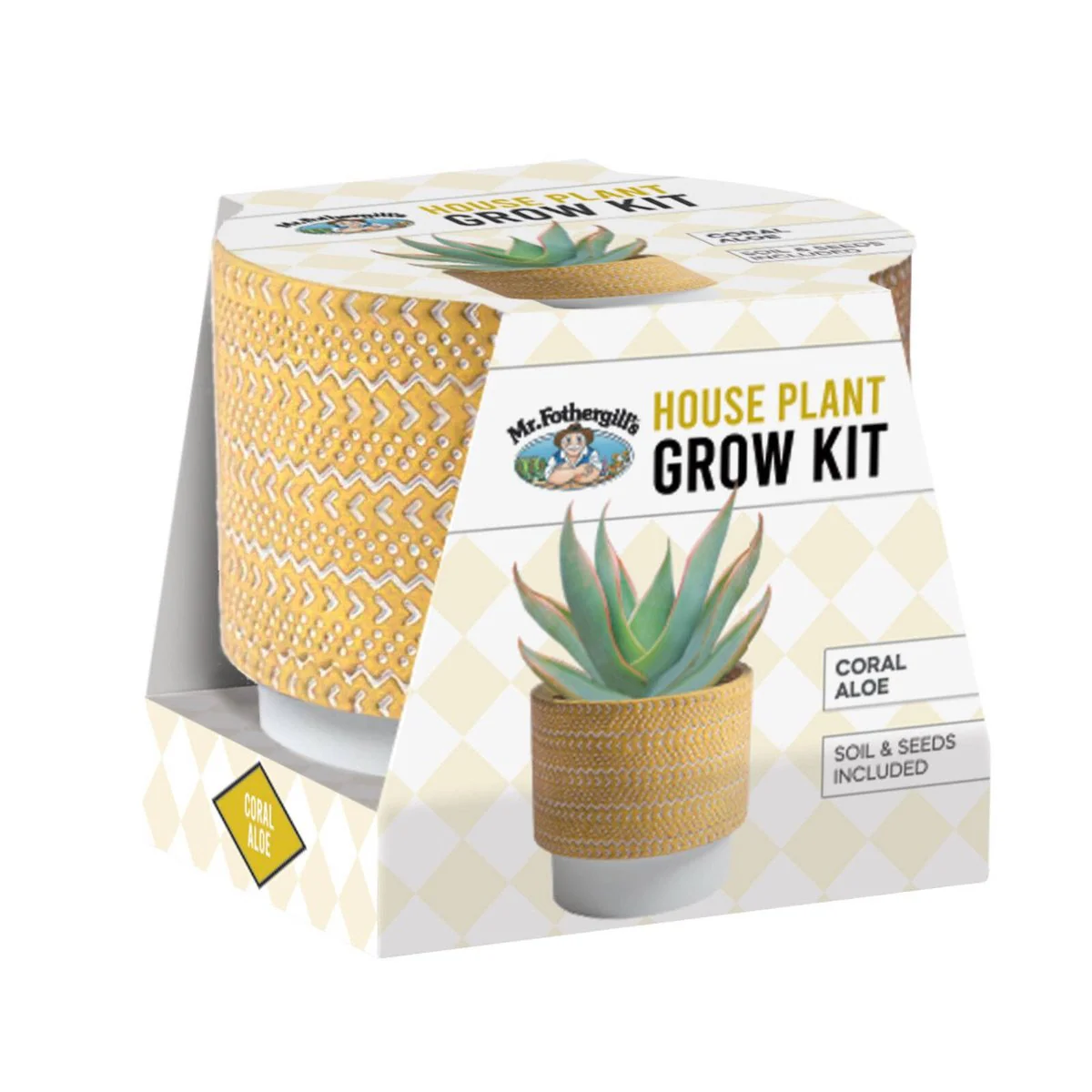 Mr Fothergill's Coral Aloe Grow Kit - Terracotta Pot - 95mm x 100mm - Yellow