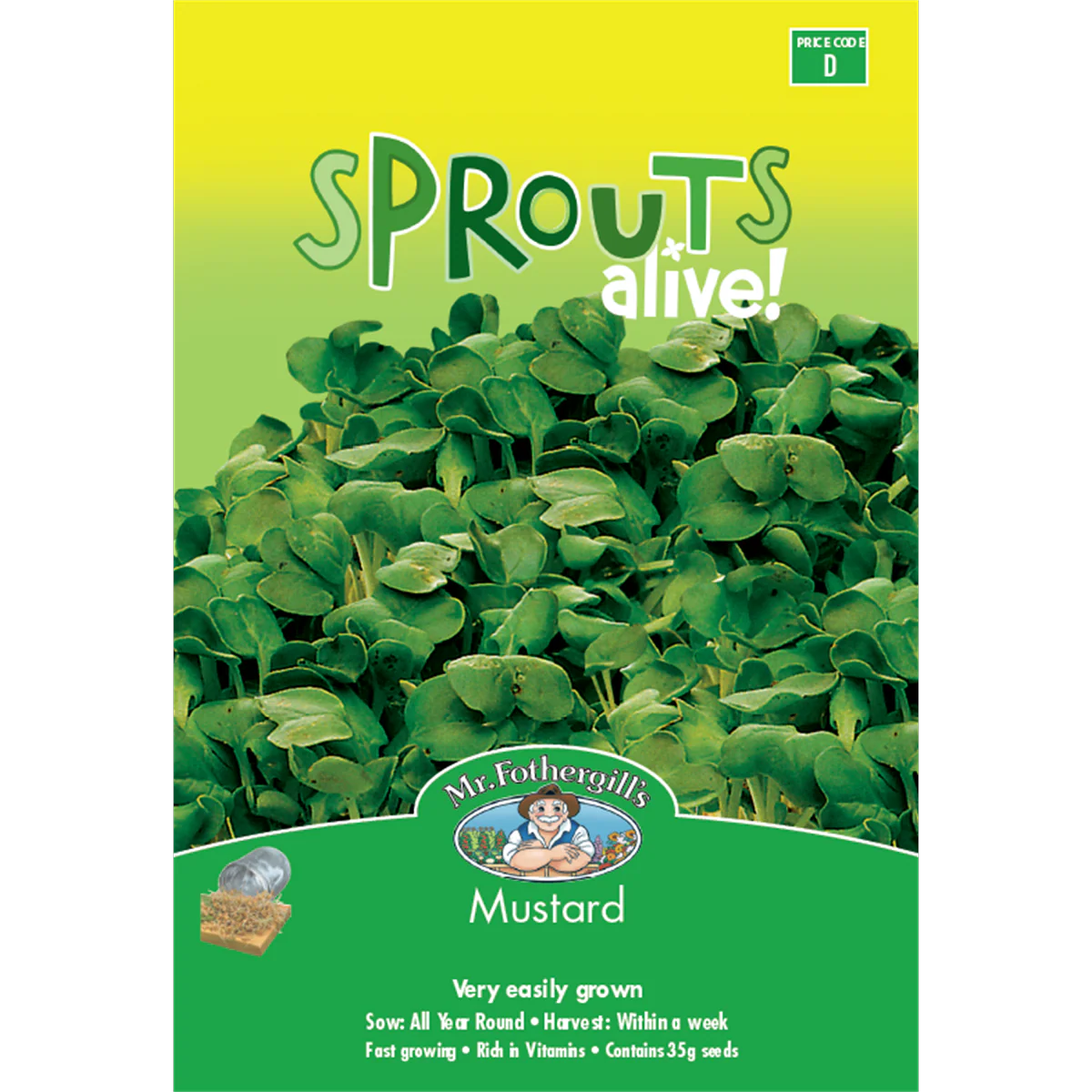 Mr Fothergills Mustard Seeds 110mm Seeds High Vitamin Sprouts
