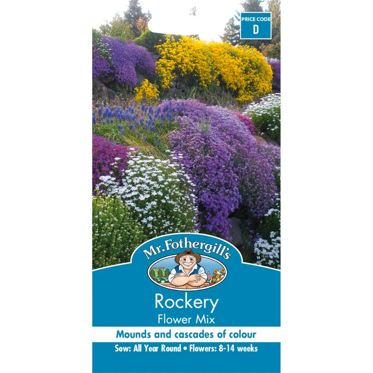 Mr Fothergills Rockery Mix Flower Seed - 75mm - Multi/Assorted - Sunny Areas