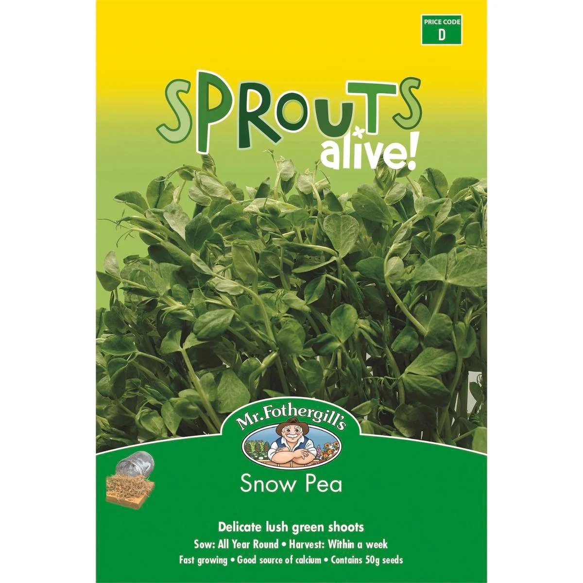 Mr Fothergills Snow Pea Seeds - 110mm - Seeds - Quick Growing Garnish