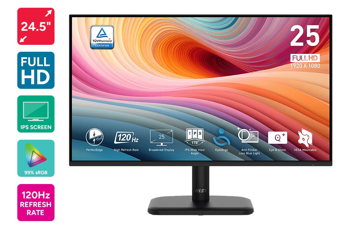 MSI 24.5" Full HD 120Hz Business Monitor with Eye Care Technology