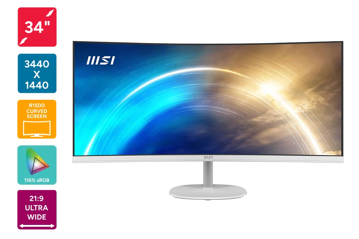 MSI 34" Curved QHD 100Hz Ultrawide Business Monitor - White