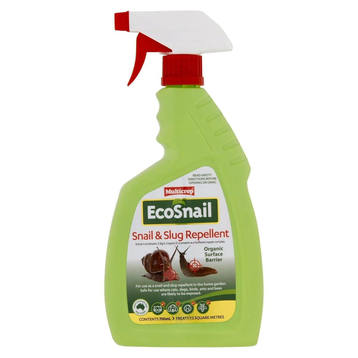 Multicrop Ecosnail and Slug Repellent - 750ml - Organic - Safe for Pets