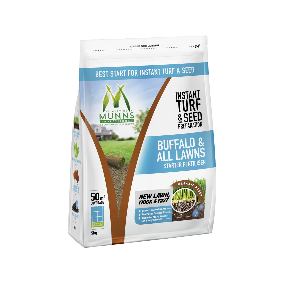 Munns Professional Fertiliser - 5kg - Granular - Lawn Starter