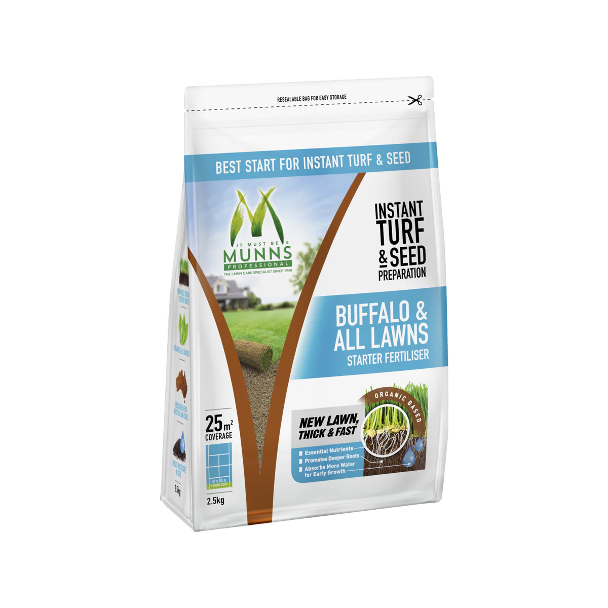 Munns Professional Turf Starter Fertiliser - 2.5kg - Granular - All Lawns