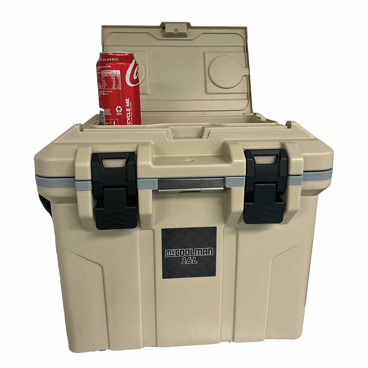 myCOOLMAN 16L Icebox Cooler Durable with Dry Storage COB16 Tan/Grey Capacity - Image 3