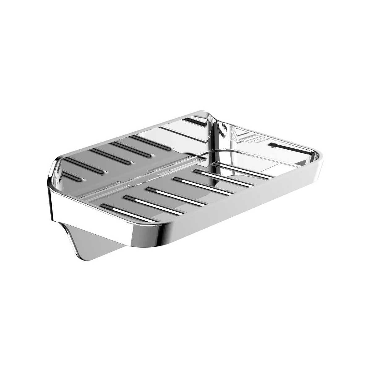 Naleon Chrome Self Adhesive Soap Dish - 130mm x 60mm x 80mm - Durable ABS
