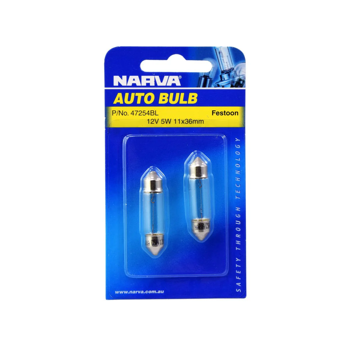 Narva 12V 5W SV8.5 Festoon Globe 2 Pack - 11mm - Reliable Lighting Solution - Image 2