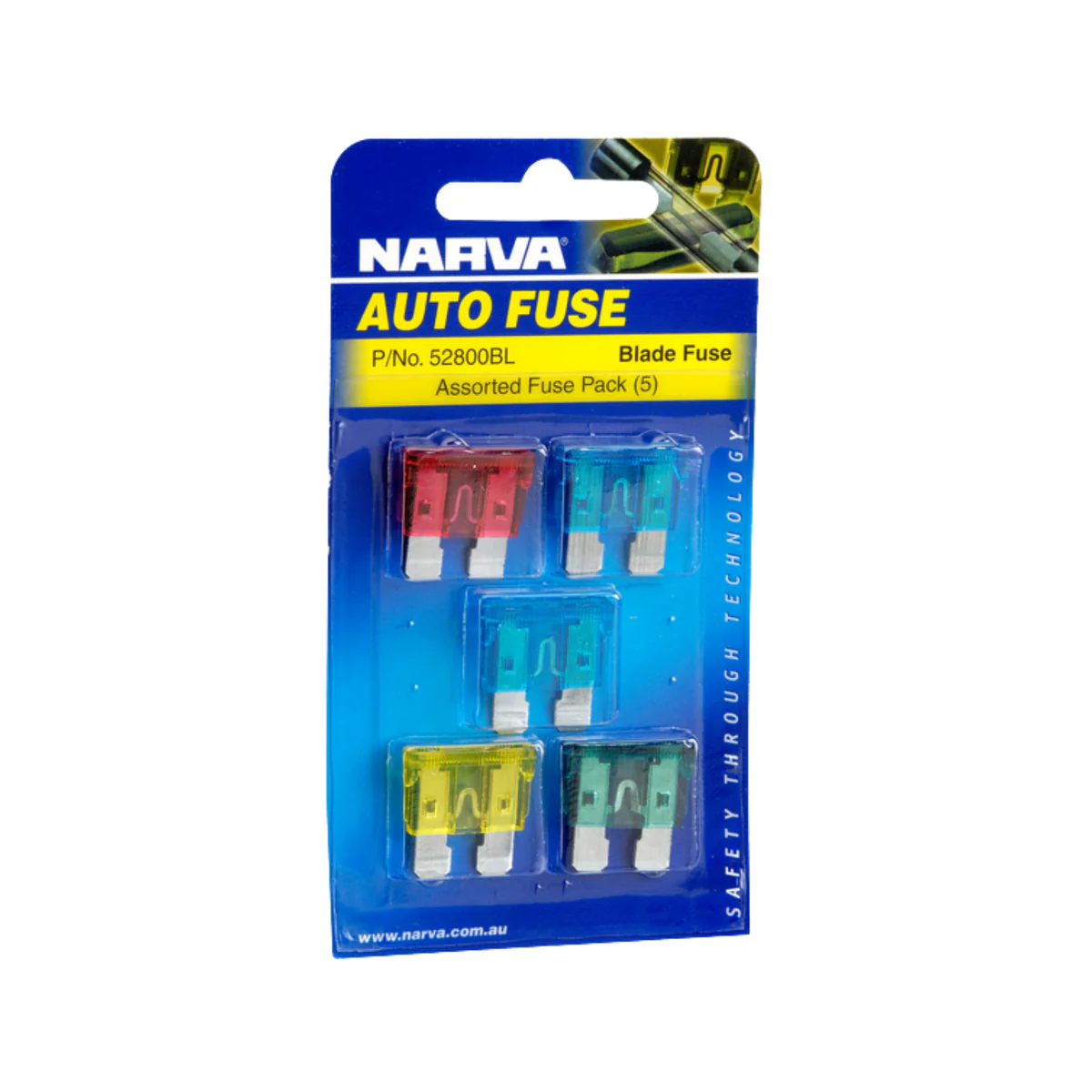 Narva Blade Fuse Assortment - 5 Pack - Zinc Alloy - Circuit Protection - Image 3
