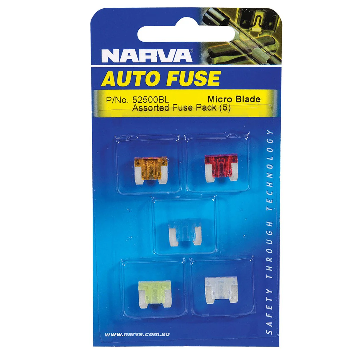 Narva Micro Blade Fuse - 5 Pack - Zinc Alloy - Circuit Protection - Image 2