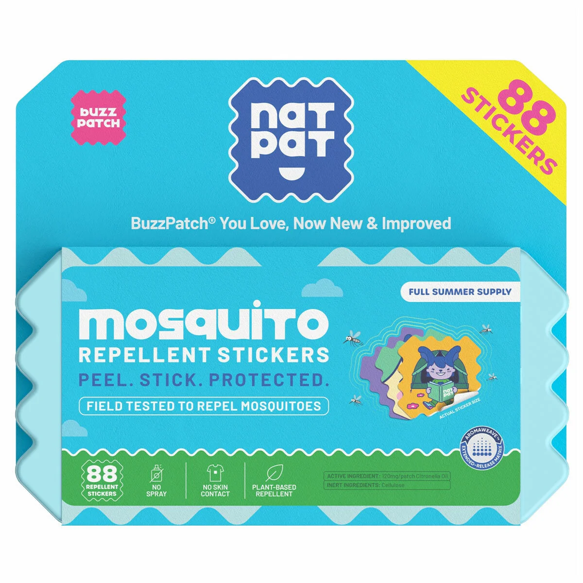 Natpat Mosquito Repellent Stickers 2 x 88 Easy Use BPC88 - Image 2