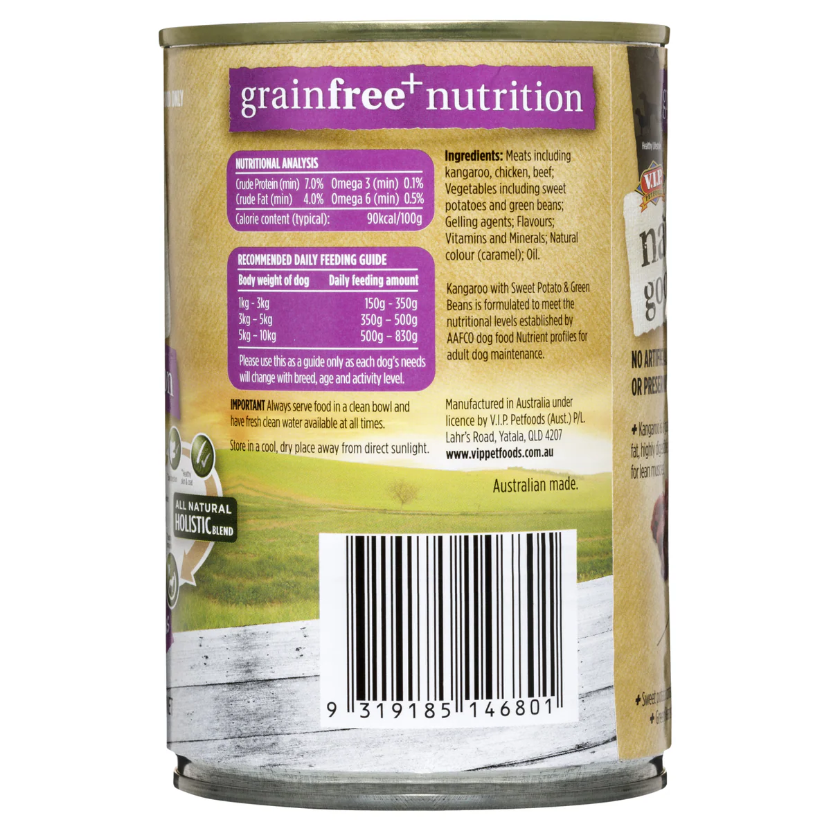 Natures Goodness Kangaroo Wet Dog Food 400g - Sweet Potato & Green Beans - Grain Free - 12 Pack - Image 2