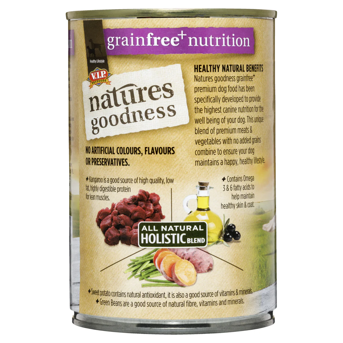 Natures Goodness Kangaroo Wet Dog Food 400g - Sweet Potato & Green Beans - Grain Free - 12 Pack - Image 3